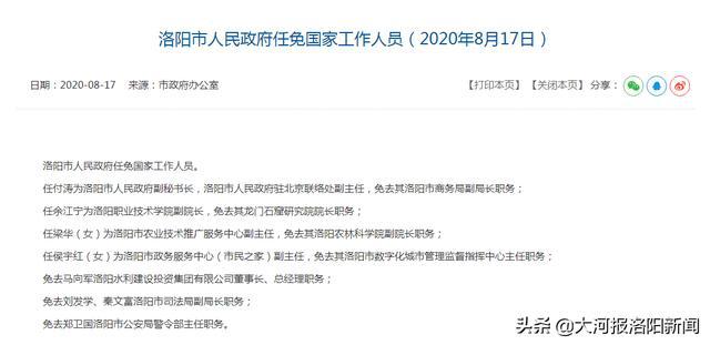 宜阳最新人事任免动态概览